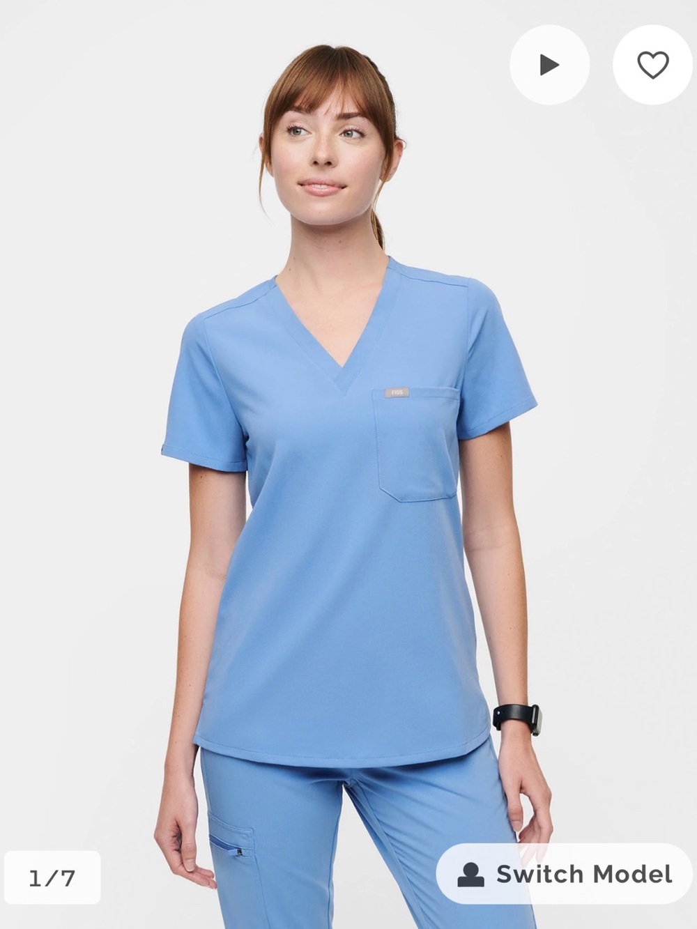 Figs Women’s Ceil Blue Catarina Scrub Top